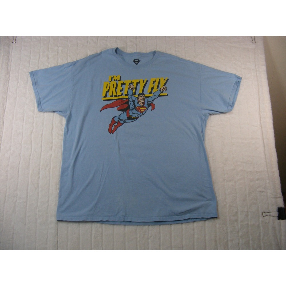 Superman Graphic T-Shirt Mens 2XL Blue Excellent Im Pretty Fly DC Comics Tee